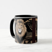Mug Portrait de lion vintage (Devant gauche)