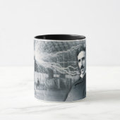 MUG PORTRAIT DE NIKOLA TESLA EN NOIR ET BLANC (Centre)
