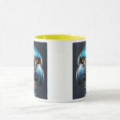Mug Portrait de perroquet bleu doré. (Centre)