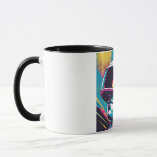 Mug Portrait de personnage futuriste portant un casque