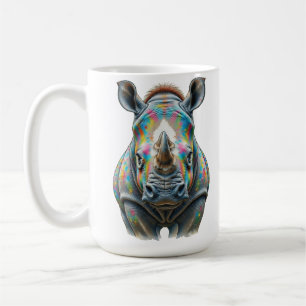 Mug Portrait de rhinocéros coloré faune vibrante