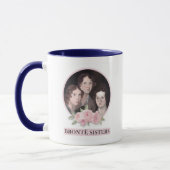 Mug Portrait de soeurs Bronte avec roses roses roses (Gauche)