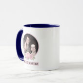 Mug Portrait de soeurs Bronte avec roses roses roses (Devant gauche)