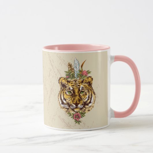 Mug Portrait de style de Boho de tigre (Droite)