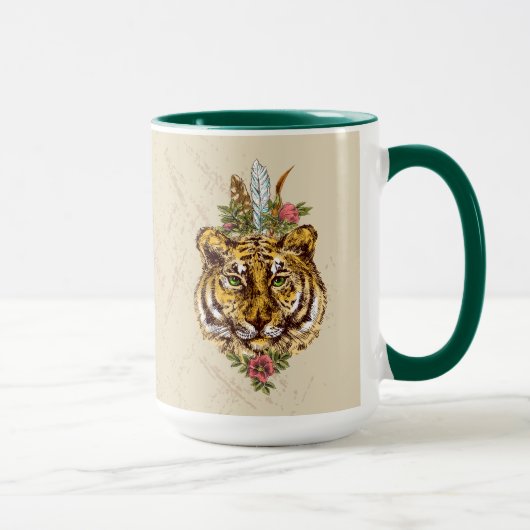 Mug Portrait de style de Boho de tigre (Droite)