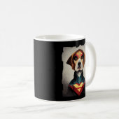 Mug Portrait de Superhero Dog | (Devant droit)