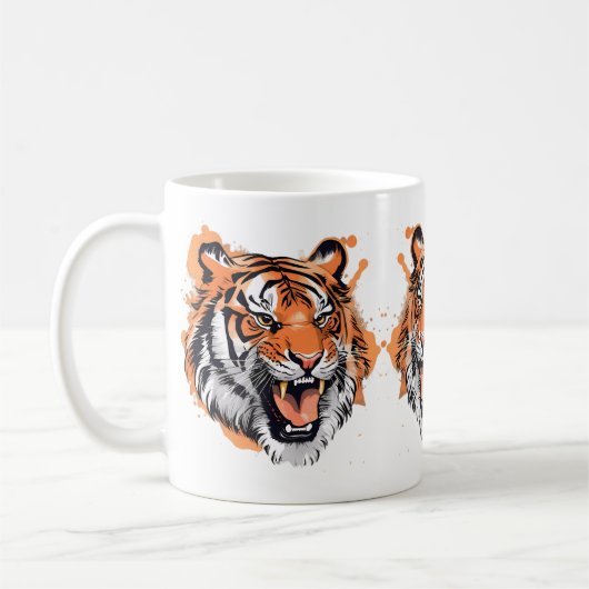 Mug Portrait de tigre grinçant. (Gauche)