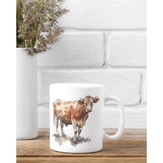 Mug Portrait de vache de ferme rustique