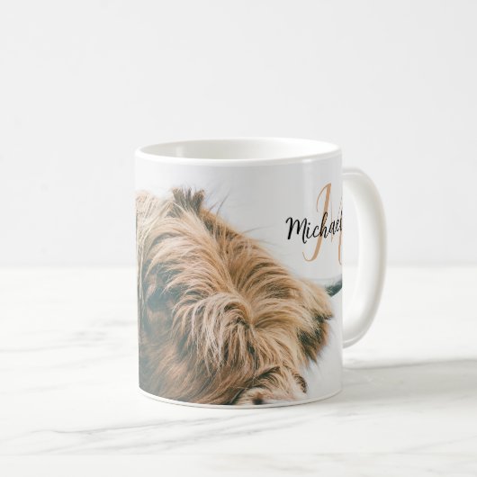 Mug Portrait de vache Highland nom personnalisé monogr (Devant droit)