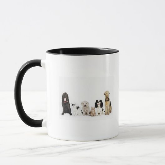 Mug Portrait des chats et des chiens se reposant (Gauche)