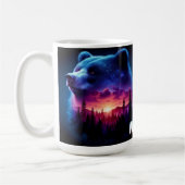 Mug Portrait d'ours à double exposition avec coucher d (Gauche)