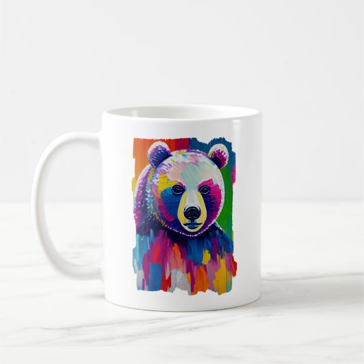 Mug Portrait d'ours coloré (Gauche)