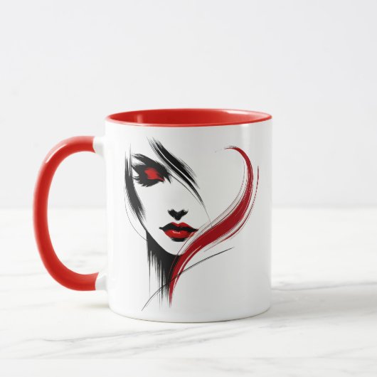 Mug Portrait du visage d'une femme en paix. (Gauche)