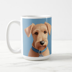 Mug Portrait d'un chien mignon portant un collier bleu