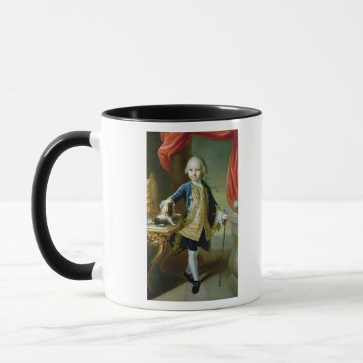 Mug Portrait d'un garçon avec l'épagneul d'animal (Gauche)