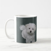 Mug Portrait d'un petit chien blanc (Gauche)