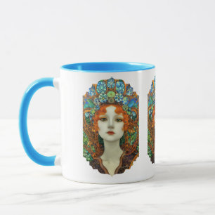 Mug Portrait d'une belle femme en verre tendu