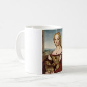 Mug Portrait d'une dame avec une licorne (par Raphael) (Devant gauche)