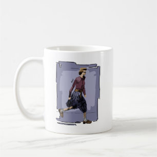 Mug Portrait d'une femme élégante marchant à mi-pas