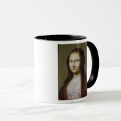 Mug Portrait d'une femme inspirée par la Mona Lisa (Devant droit)