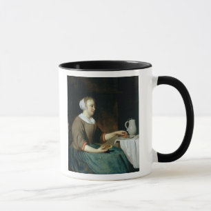 Mug Portrait d'une fille assise à un Tableau