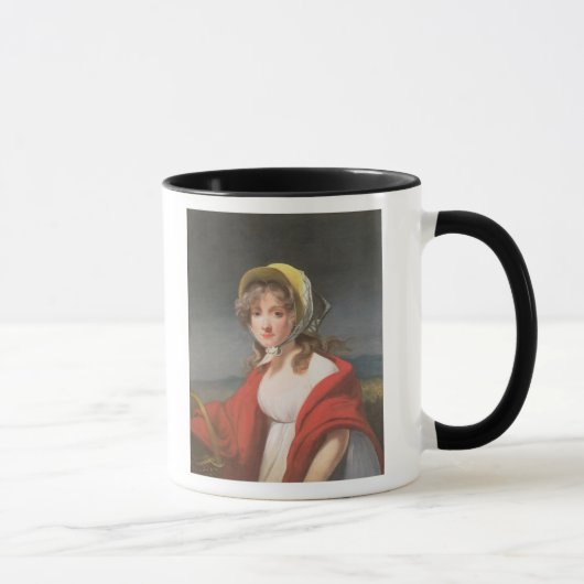 Mug Portrait d'une fille utilisant un châle rouge (Droite)