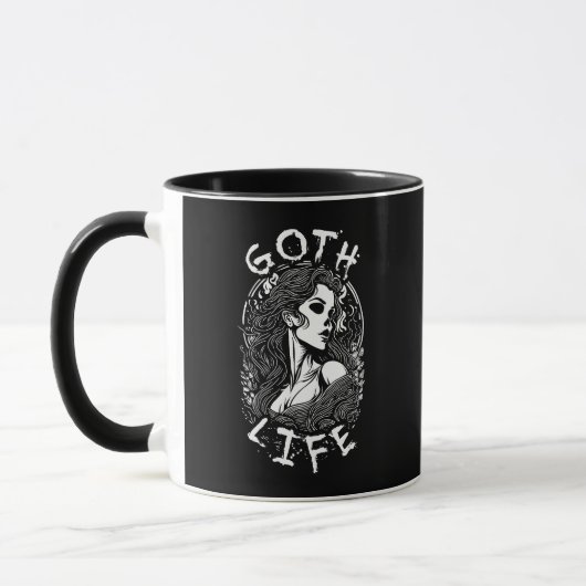 Mug Portrait Et Citation Gothique De Fille De Crâne -  (Gauche)