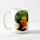 Mug Portrait féminin africain avec coucher de soleil (Gauche)