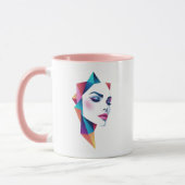 Mug Portrait futuriste d’une femme. (Gauche)