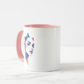 Mug Portrait futuriste d’une femme. (Devant gauche)