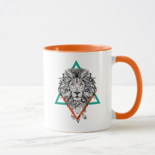 Mug Portrait géométrique aztèque de lion