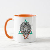 Mug Portrait géométrique aztèque de lion (Gauche)