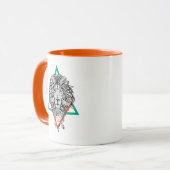 Mug Portrait géométrique aztèque de lion (Devant gauche)