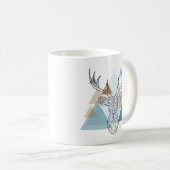 Mug Portrait géométrique de cerfs communs (Devant droit)