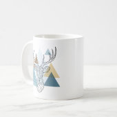 Mug Portrait géométrique de cerfs communs (Devant gauche)