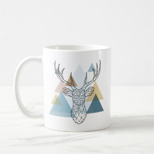 Mug Portrait géométrique de cerfs communs