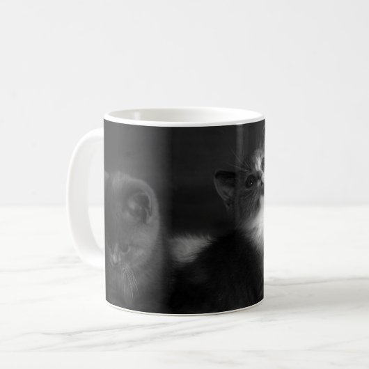 Mug Portrait gris adorable de chaton (Devant gauche)