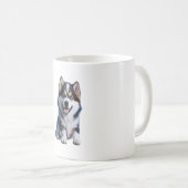 Mug Portrait HD de chiot malamute d'Alaska adorable - (Devant droit)