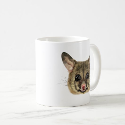 Mug Portrait illustré d'opossum commun de brushtail (Devant droit)