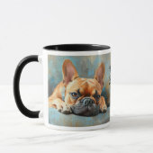 Mug Portrait impressionniste de Bulldog français (Gauche)