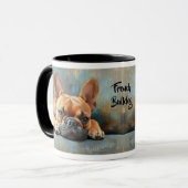Mug Portrait impressionniste de Bulldog français (Devant gauche)