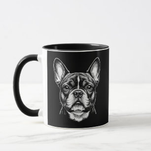 Mug Portrait intense monochrome de Bulldog français