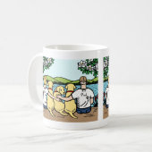 Mug Portrait jaune de Labradors et de parents (Devant gauche)