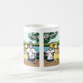 Mug Portrait jaune de Labradors et de parents (Centre)