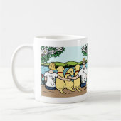 Mug Portrait jaune de Labradors et de parents (Gauche)