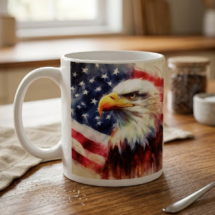 Mug Portrait majestueux de l'aigle américain avec le d