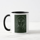 Mug Portrait malachite avec cheveux longs (Gauche)