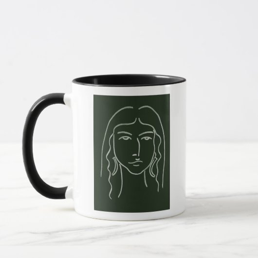 Mug Portrait malachite avec cheveux longs (Gauche)