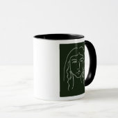 Mug Portrait malachite avec cheveux longs (Devant droit)