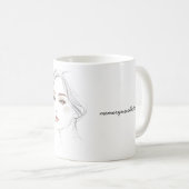 Mug Portrait MemoryUs – Tasse à café d'art minimal (Devant droit)